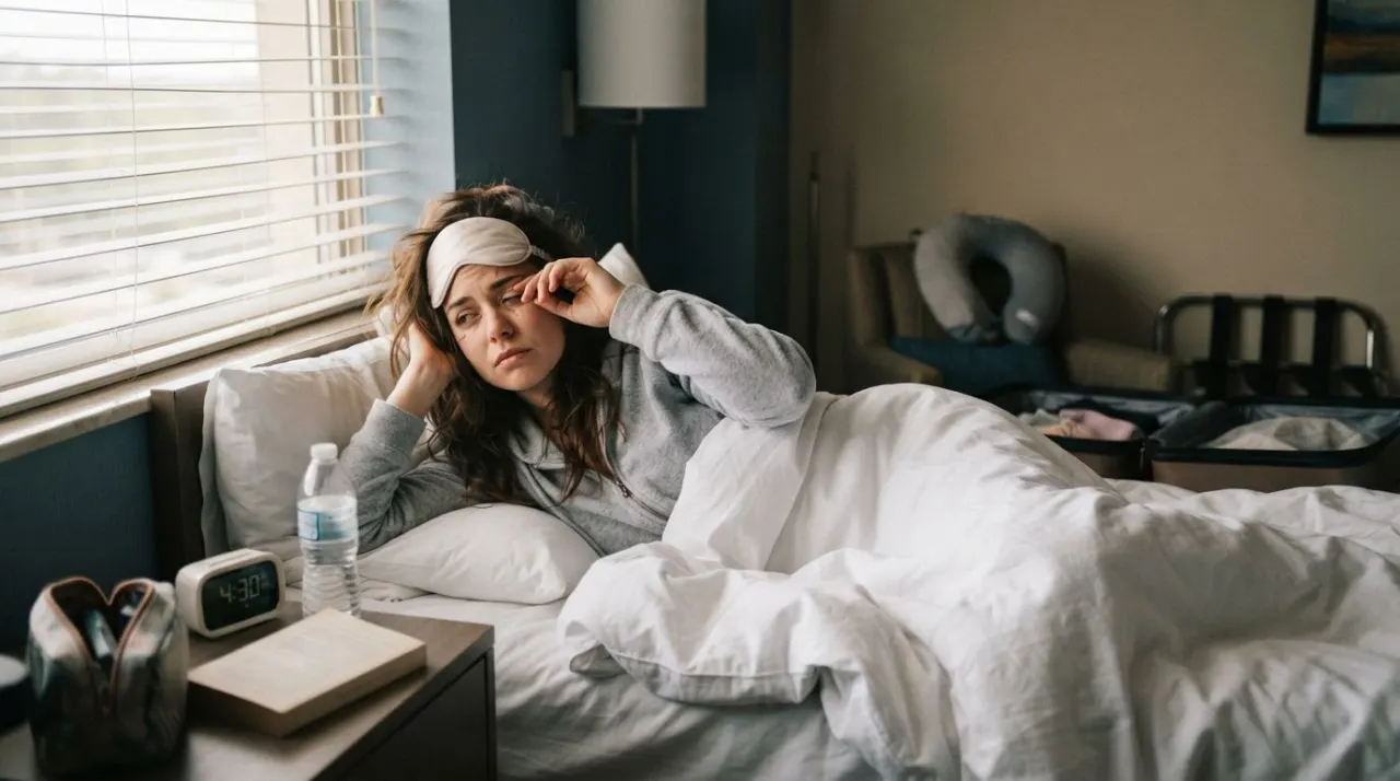 How to Sleep with Jet Lag illustration